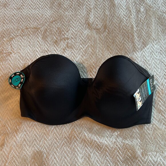 Bali Bra Smoothing Underwire 8-Way Convertible Black 36D Strapless - Picture 1 of 9